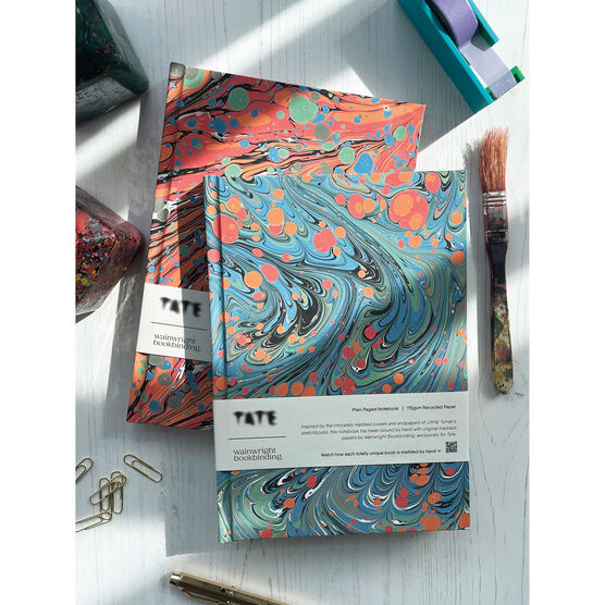 JMW Turner inspired marbled blue notebook